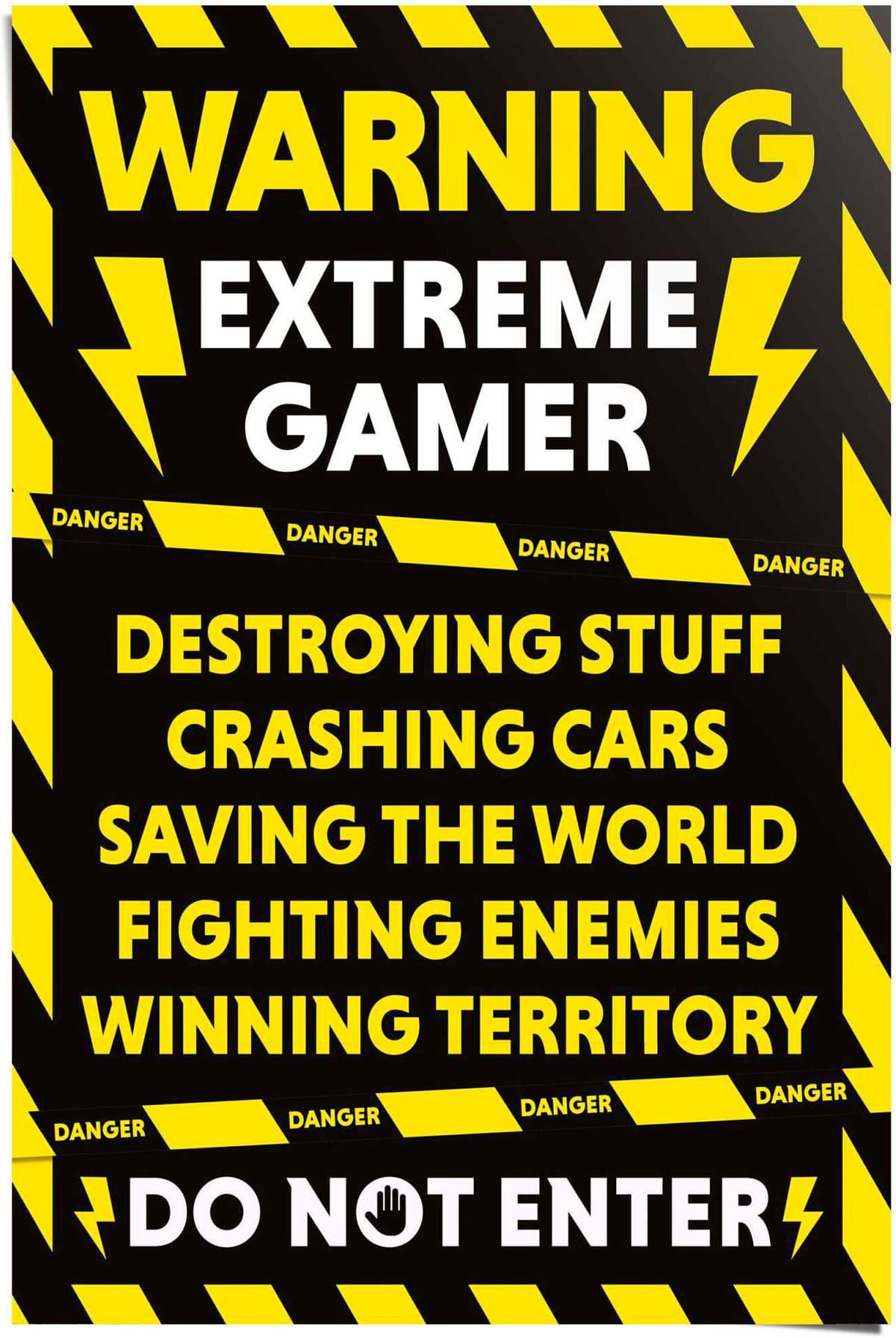 Reinders! Poster REINDERS "Gamer at Work", gelb (farbe bild(er): gelb), B:61cm H:91,5cm T:0,1cm, Papier, Bilder, Poster farbe bild(er): gelb B/H/T: 61cm x 91,5cm x 0,1cm
