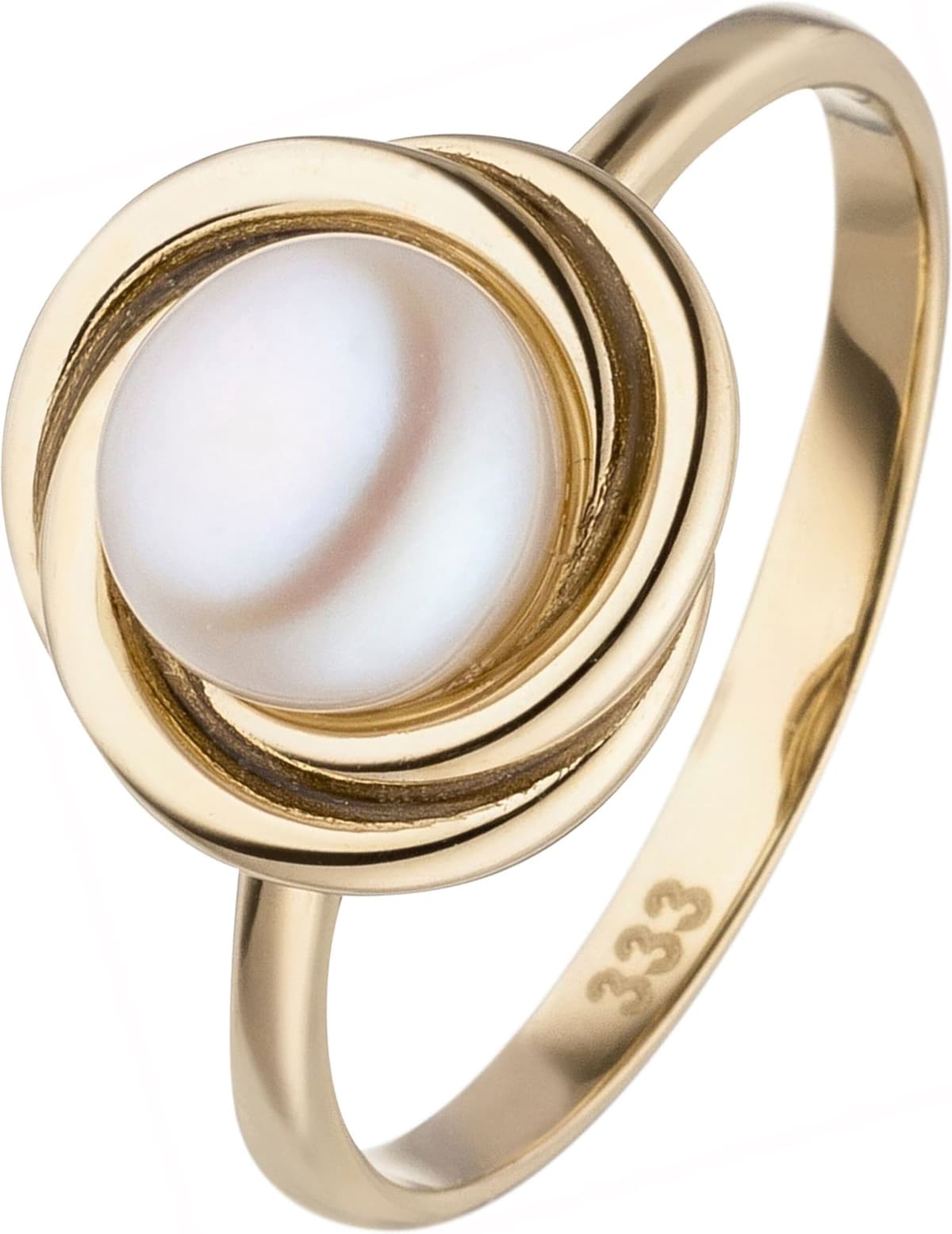 Perlenring JOBO Gr. 54, gold (gelbgold 333), Fingerringe, Damen, 54, Gelbgold 333 Perlen, Gelbgold 333, Perlen, Perlenring, 333 Gold mit Süßwasser-Zuchtperle