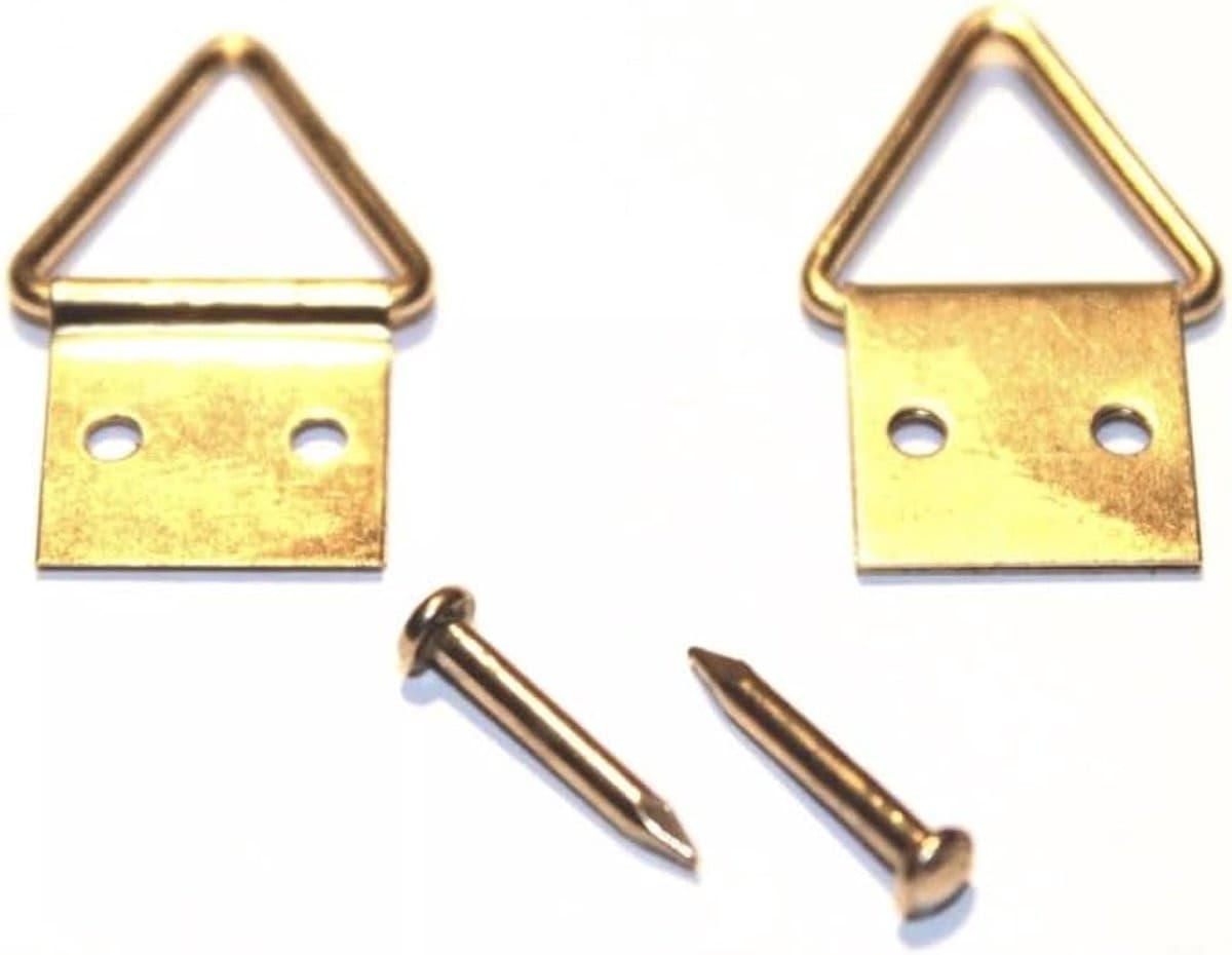 50x Opklapbare Ophanghaken voor Lijsten en Foto's (28x14mm) inclusief bevestigingsspijkers