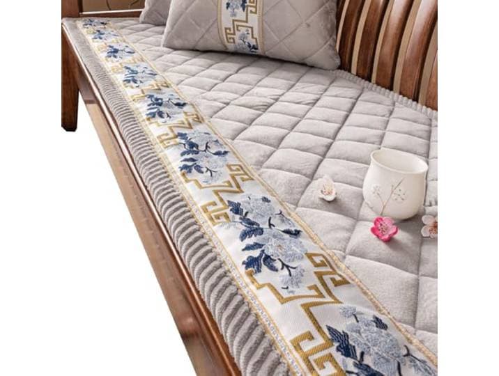 KRXSOBNV Das Sofa, Vintage-Sofabezüge for 2-3 Kissen, for Bänke, Haustier-Fußmatten, Auto(Gray a,55cmx120cm)