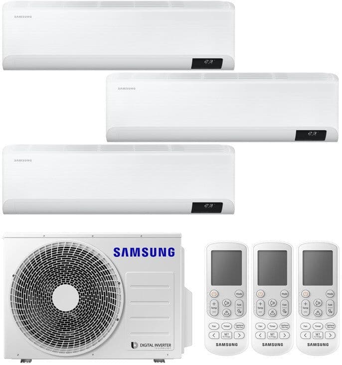 Samsung Condizionatore Climatizzatore Trial Split Inverter Cebu Wi-Fi R-32 7000+9000+9000 BTU Con AJ052TXJ3KG/EU