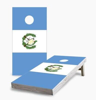 Skip's Garage Guatemalan Flag Regulation 2x4 Cornhole Game Set