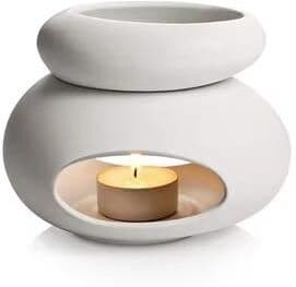 Top Demand Picks 3 In1 Candle Holder, Essential Oils Lamp, Fragrance Incense Burner, Big Capacity Separated Candlestick For Home white