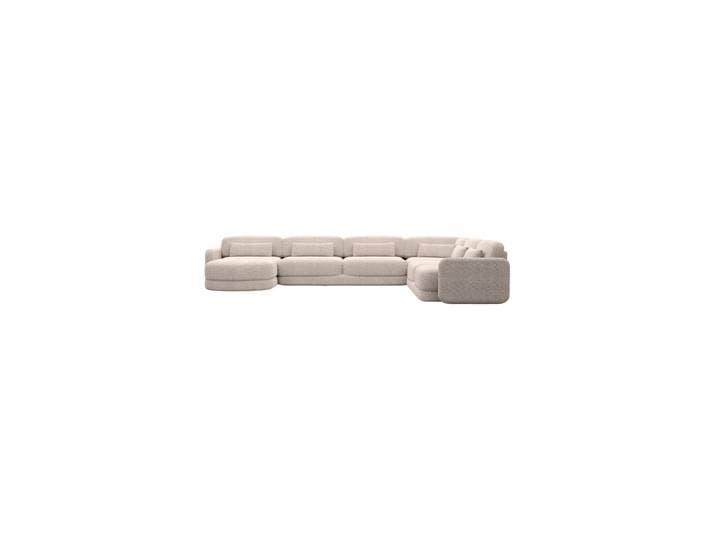 7-Sitzer Design Panorama-Sofa „Eloria XXL“ mit Strukturstoff-Bezug Strukturstoff Beige BLOOMINGLOFT Collection