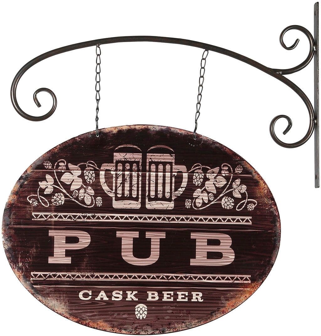 Metallbild AMBIENTE HAUS "Pub Schild 48cm", bunt (farbe bild(er): bunt), B:48cm H:54cm T:10cm, Blech, Bilder, Metallbild farbe bild(er): bunt B/H/T: 48cm x 54cm x 10cm, 1 Stk.