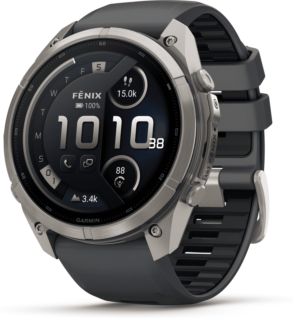 Garmin Fenix 9 Pro inReach - 51mm - Titanium with Graphite/Black Silicone Band