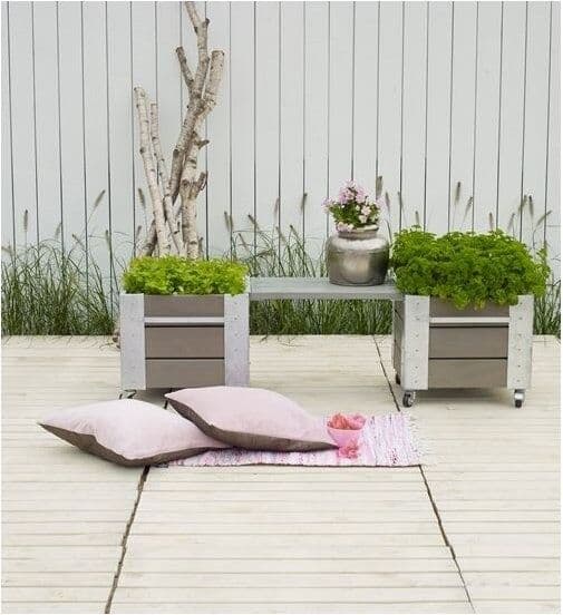 Plus Cubic Bænk 120 Cm, Gråbrun