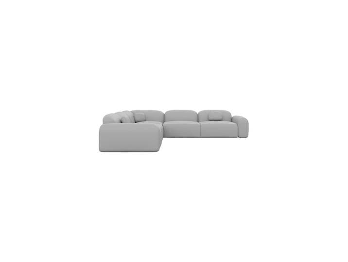 5-Sitzer Design Echtleder Ecksofa „Ravello“ Echtleder Light Grey BLOOMINGLOFT Collection