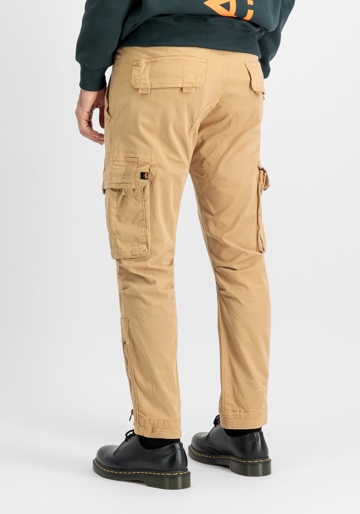 Cargohose ALPHA INDUSTRIES "Task Force Pant", Herren, Gr. 34, Normalgrößen, beige (sand), Obermaterial: 98% Baumwolle, 2% Elastan, Hosen Cargohose