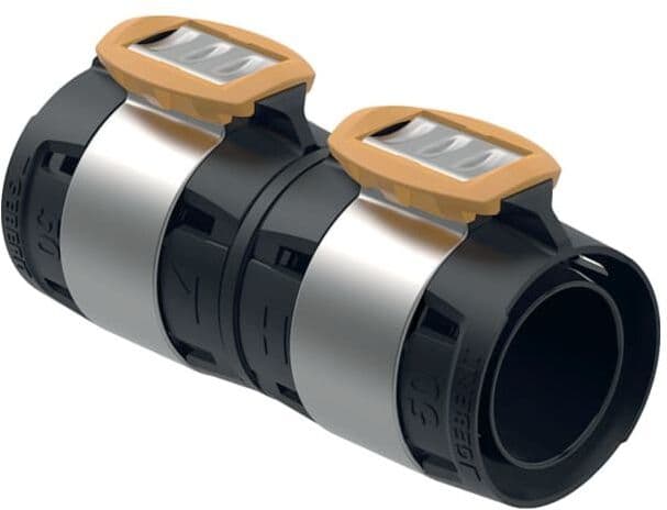 Geberit FlowFit Kupplung 620015001 DN 40, Ø 50 mm, 14,1 cm, für Haustechnik, Industrie, Schiffbau