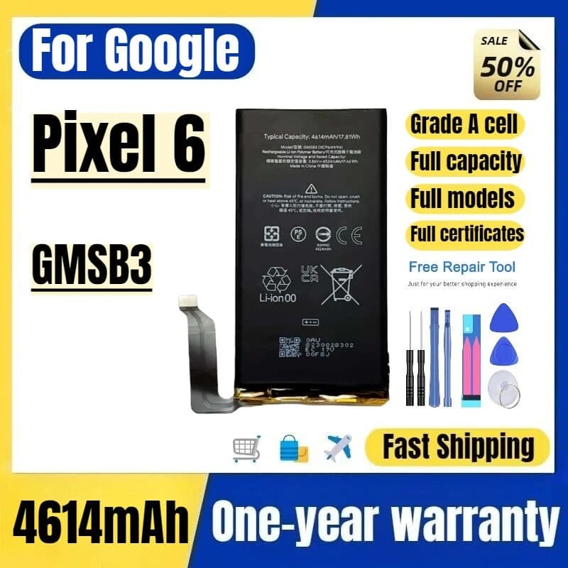 ANLUAN GMSB3 for Google Pixel 6 Mobile Phone Battery  High Capacity Battery Replacement Bateria Grade A Cell with Tools