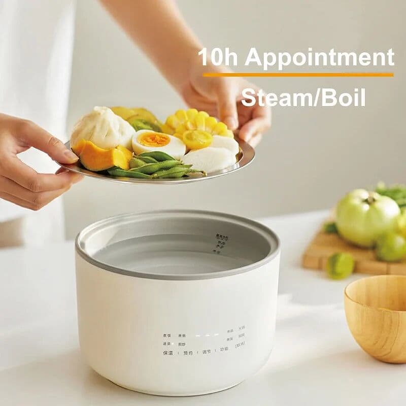 LUOUPHEI 1.5L Rice Cooker Multi-function Ceramic Non-stick Fast Electric Cook Pot Portable Electric Lunch Box Mini Electric Stew Pot