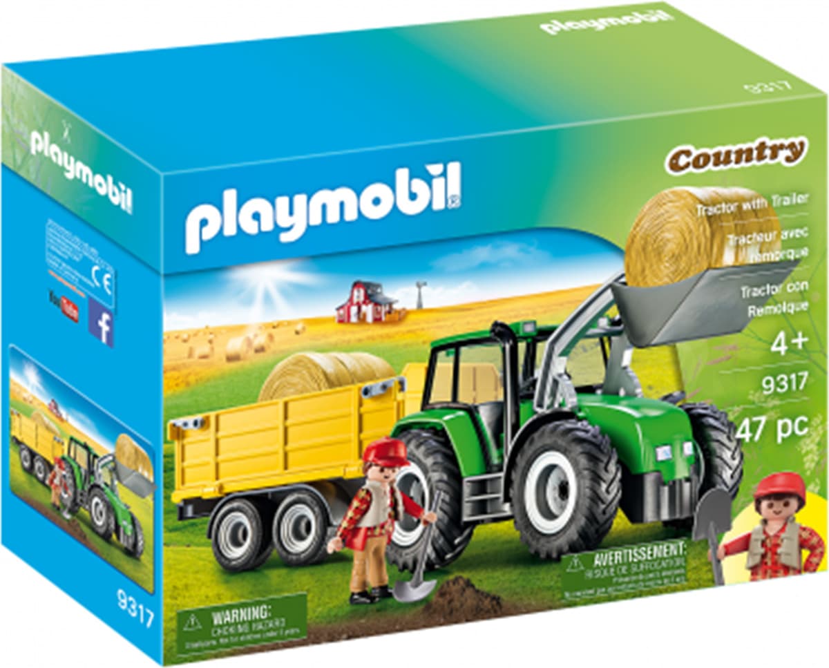 Playmobil Tractor met aanhanger