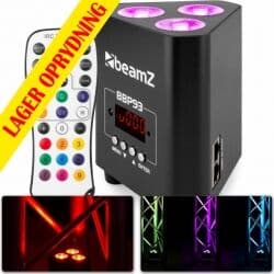 Beamz BBP93 Batteri Uplight Par 3x 10W / RGBW / 3 kant-design, Perfect til lys i