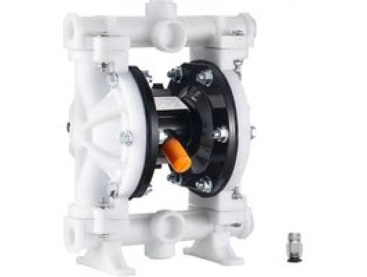 VEVOR pneumatische dubbelmembraanpomp, 17 L/min, 38,1 mm inlaat en uitlaat, pneumatische afvalolie-transportpomp, max. 100 psi, polypropyleen behuizing, luchtbediend voor diesel, vet, kerosine, benzine
