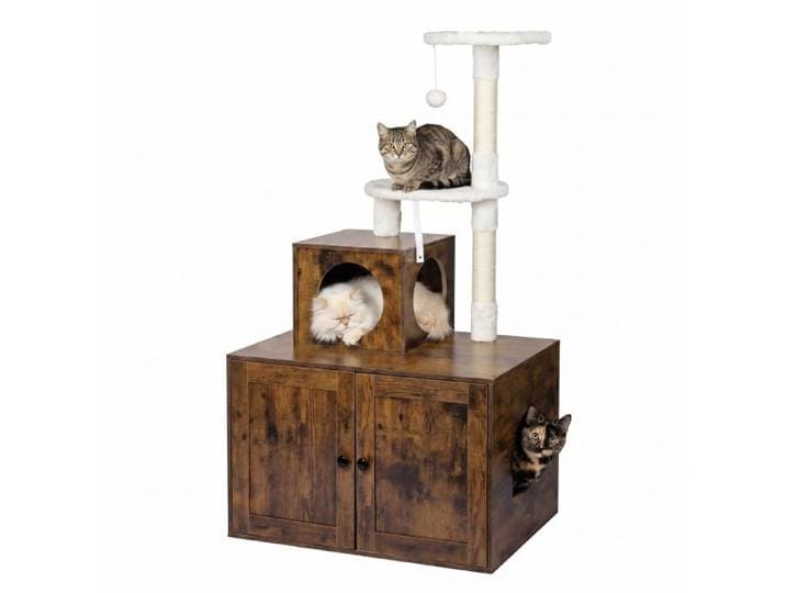 Relaxdays Krabpaal met kattenkast