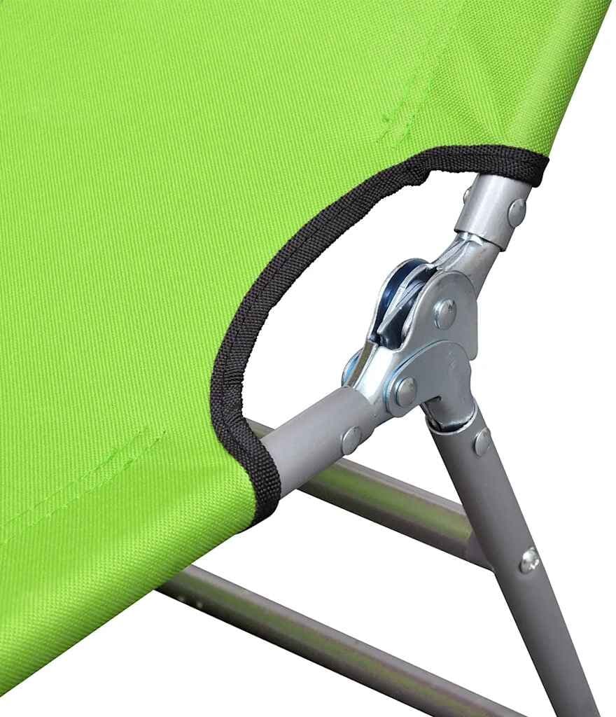 vidaXL Chaise longue avec coussin de tête acier enduit de poudre vert