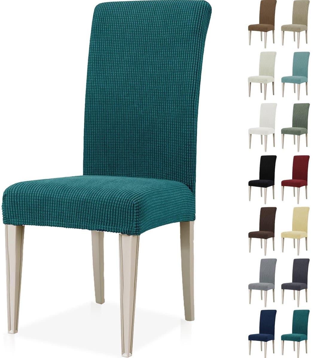 Set van 6 elastische stretch stoelhoezen voor eetkamerstoelen
