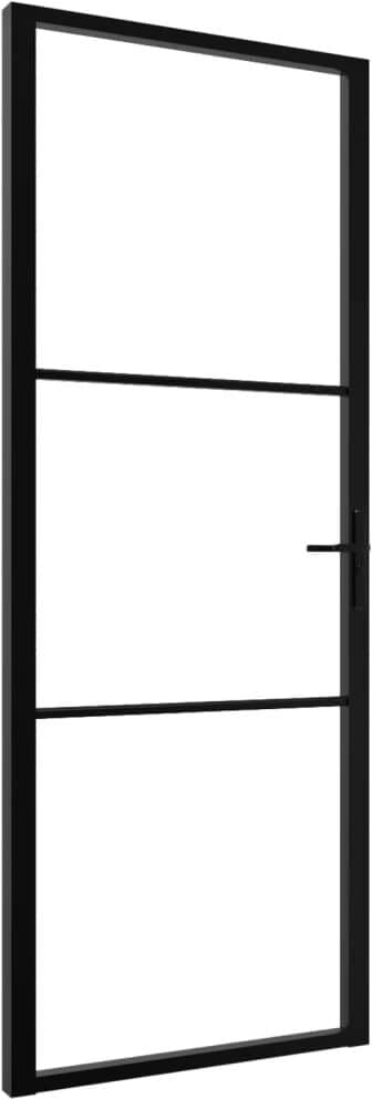 Brayden Studio Hobucken Glass Internal Door Black 201.5cm H x 76cm W x 35cm D