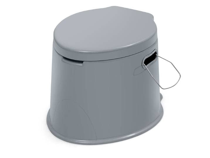 Draagbaar Reis Toiletpotje Lichtgewicht Buiten Toilet met Uitneembare Binnenemmer Uitneembare Houder voor Toiletpapier Grijs