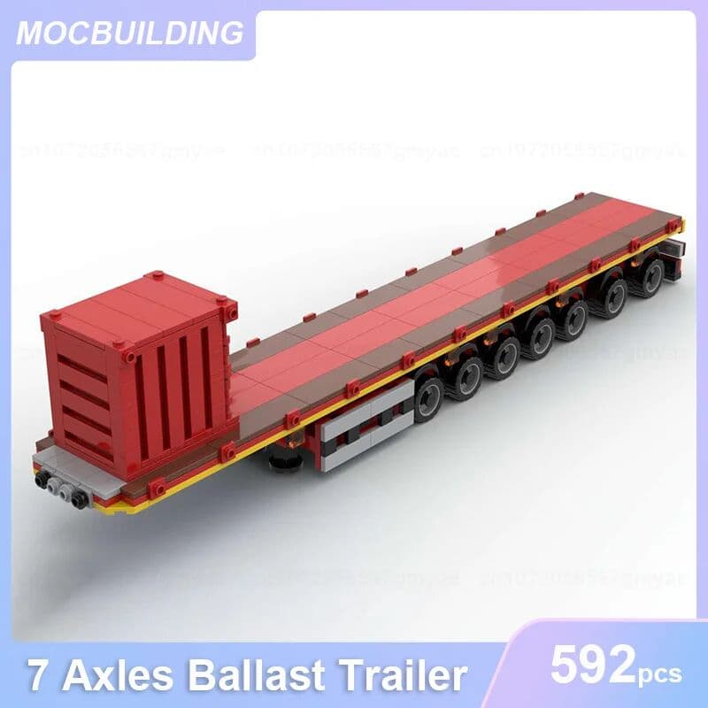 MOCBUILDING Lowbed Heavy Haulage Trailer Mammoet Model MOC Building Blocks DIY Assemble Bricks Transportation Series Educational Toys Gifts