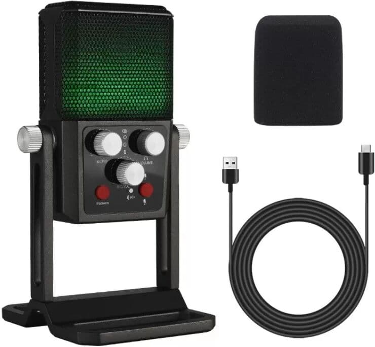 INF Microphone à Condensateur USB : Multi-Directivité, Plug & Play pour Enregistrement, Streaming & Conférence, compatible avec