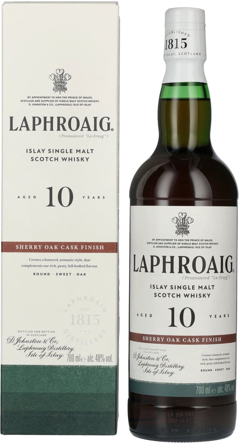 Laphroaig 10 Years Old Sherry Oak Cask Finish 48% Vol. 0,7l en boîte cadeau