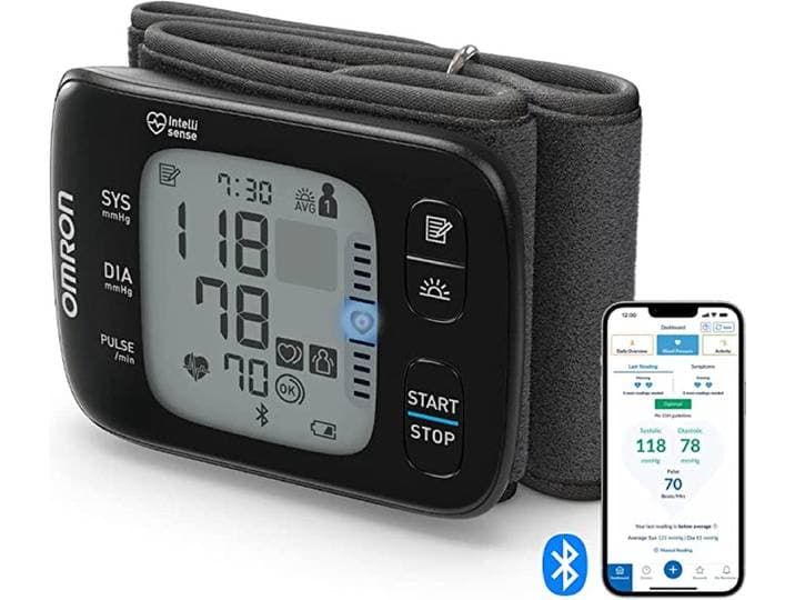 OMRON RS7 Intelli IT Bloeddrukmeter Pols - Blood Pressure Monitor met Hartslagmeter – Onregelmatige Hartslag -Klinisch Gevalideerde Polsbloeddrukmeter - met Mobiele App - 13\,5 tot 21\,5 cm Manchet – 5 jaar Garantie