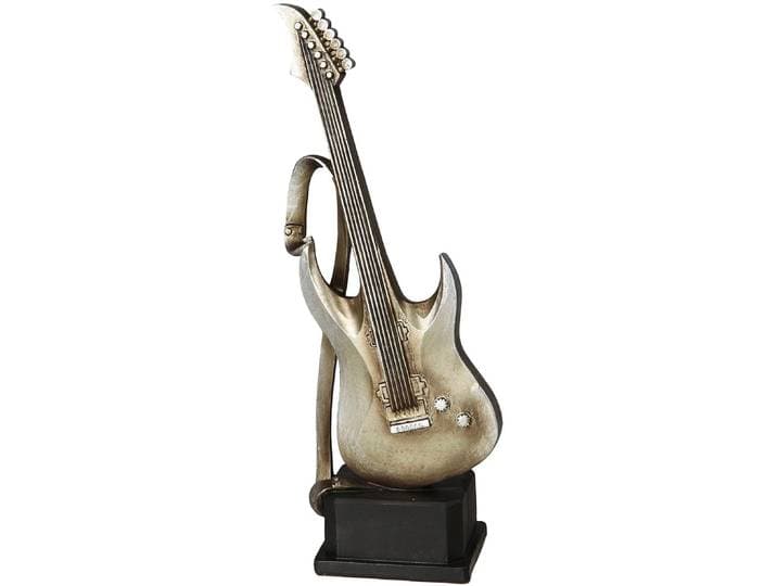 Dekofigur AMBIENTE HAUS Gitarre Figur S , silber (antik, silberfarben), B:5cm H:12cm T:4cm, Polyresin, Dekofiguren, Dekofigur