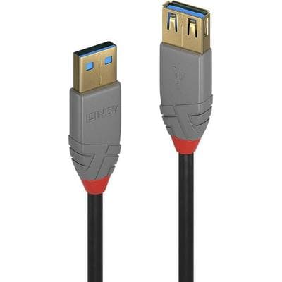 LINDY USB-Kabel USB 3.2 Gen1 USB-A Stecker, USB-A Buchse 2.00 m Schwarz 36762