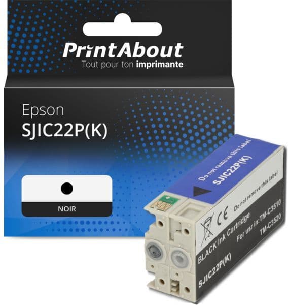 Cartouche PrintAbout compatible pour Epson SJIC22P(K) - Noir