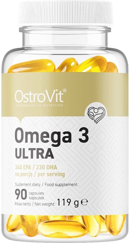 OstroVit Omega 3 Ultra kapsułki miękkie do prawidłowego funkcjonowania serca i mózgu 90 caps.