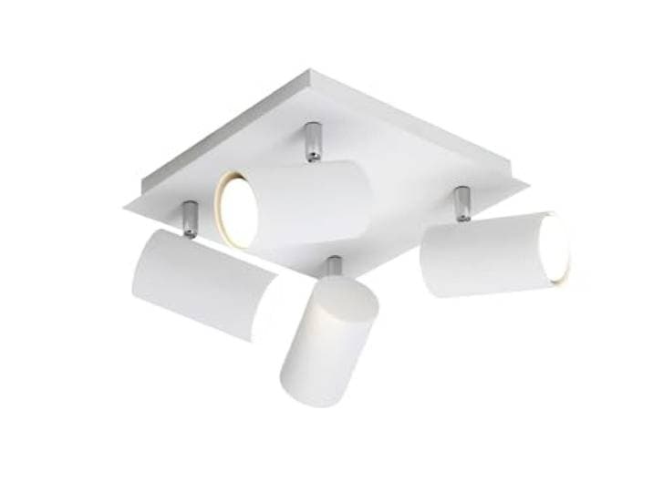 Trio Lampen Rondell in metaal wit, rondel 4 lampen, exclusief 4xGU10, 24 x 24 cm 802430401