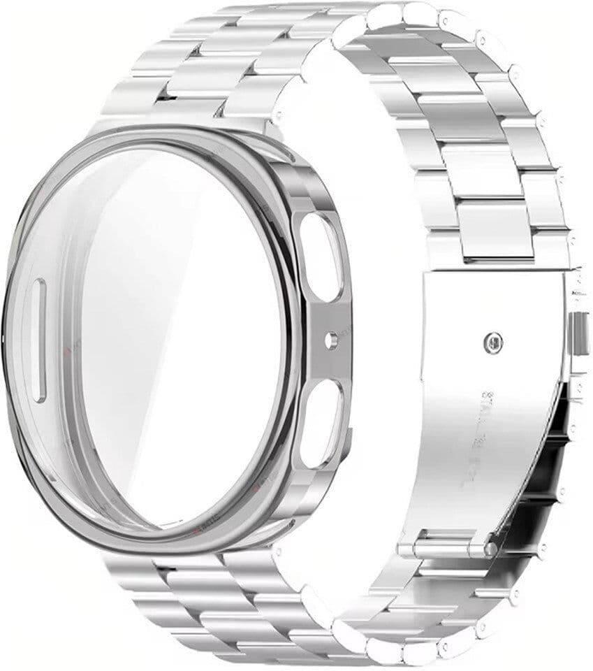 Samsung Galaxy Watch 8 / 9 (40mm) EIDERWOOD Rustfri Stål Urrem m. Fleksibel Plast Cover - Sølv