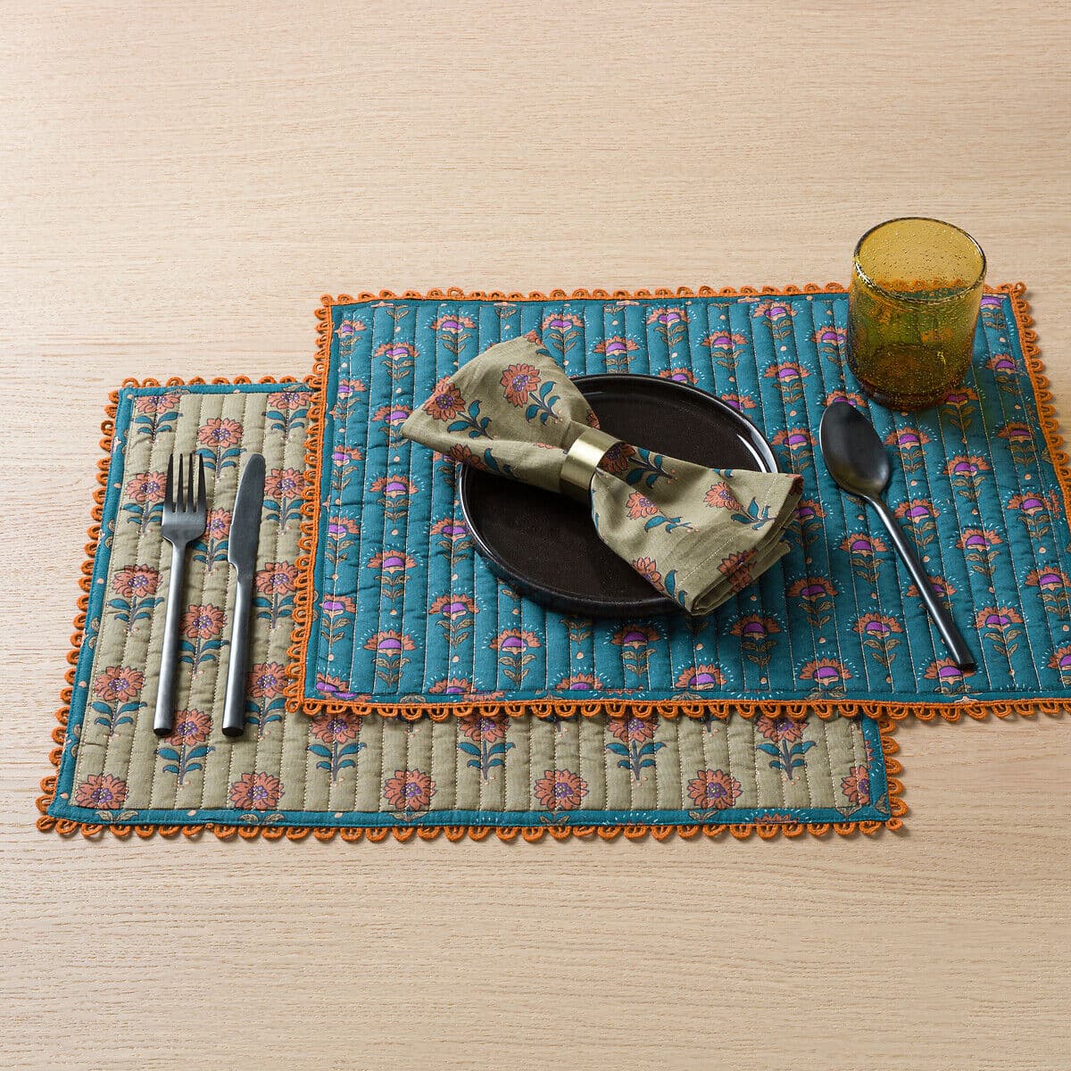 LA REDOUTE INTERIEURS Lot de 2 sets de table, voile de coton, Zephyr