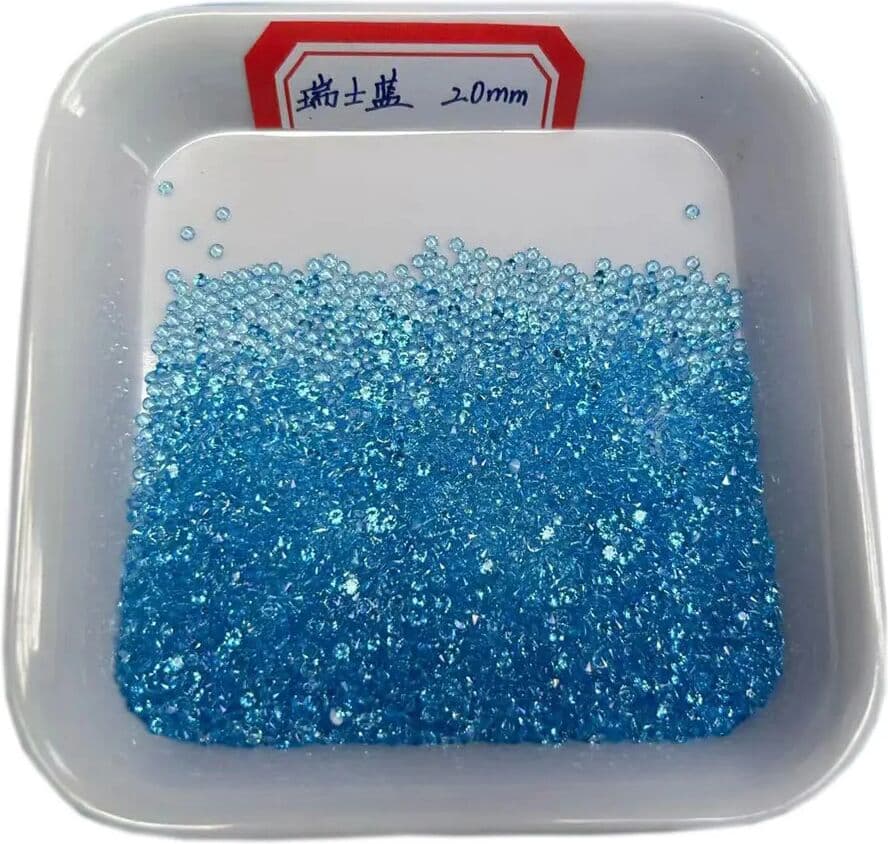 meisidian 100 Pieces 1 Bag Small Size 1 - 6mm Round Brilliant Cut Natural Swiss Blue Topaz Gemstones