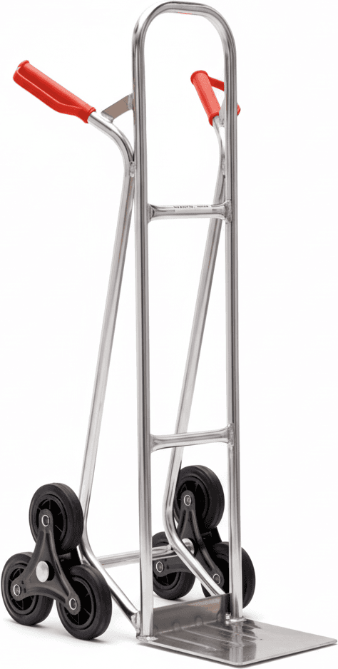 B2B Partner Aluminiowy schodowy wózek transportowy, 150 kg, koła pełne