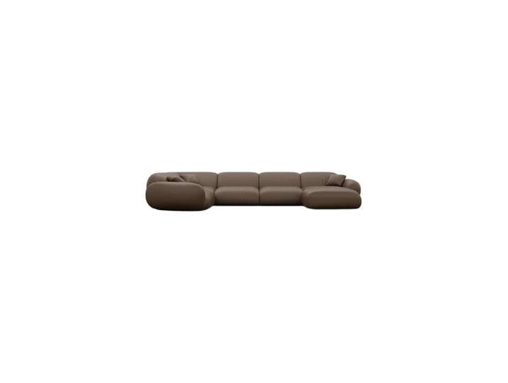 6-Sitzer Design Echtleder Panorama-Sofa „Ponsa XL“ Echtleder Dark Brown BLOOMINGLOFT Collection