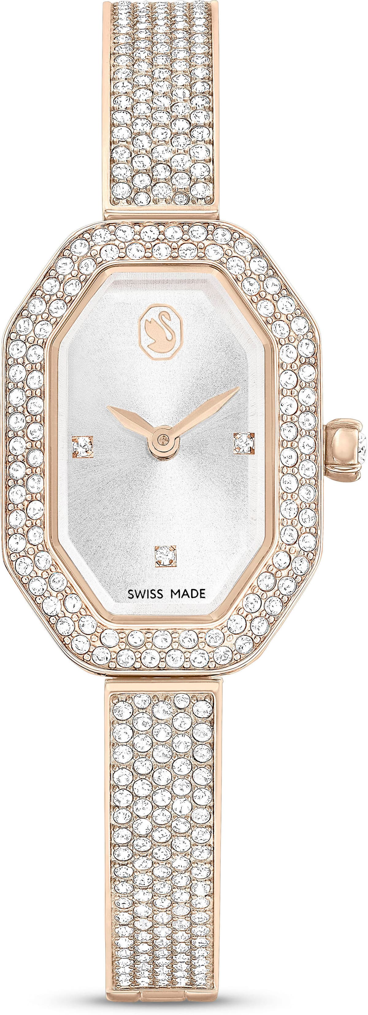 Quarzuhr SWAROVSKI "DEXTERA BANGLE", gold (goldfarben, silberfarben), Armbanduhren, Damen, goldfarben, Quarzuhr, Armbanduhr, Damenuhr, Swarovski-Kristalle, Swiss Made