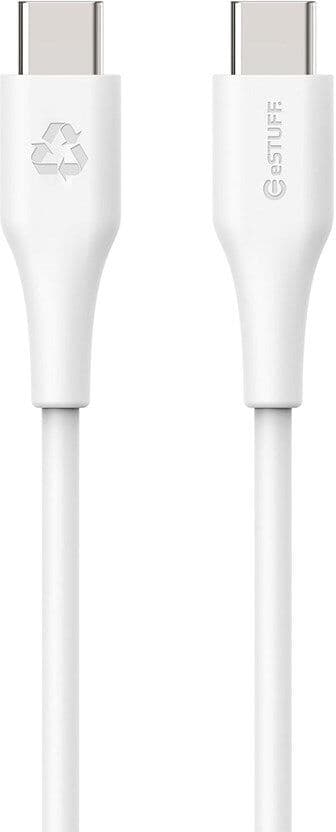 eSTUFF INFINITE 2 m USB-C  til USB-C Kabel 60W - 100% Genbrugsplastik - Hvid