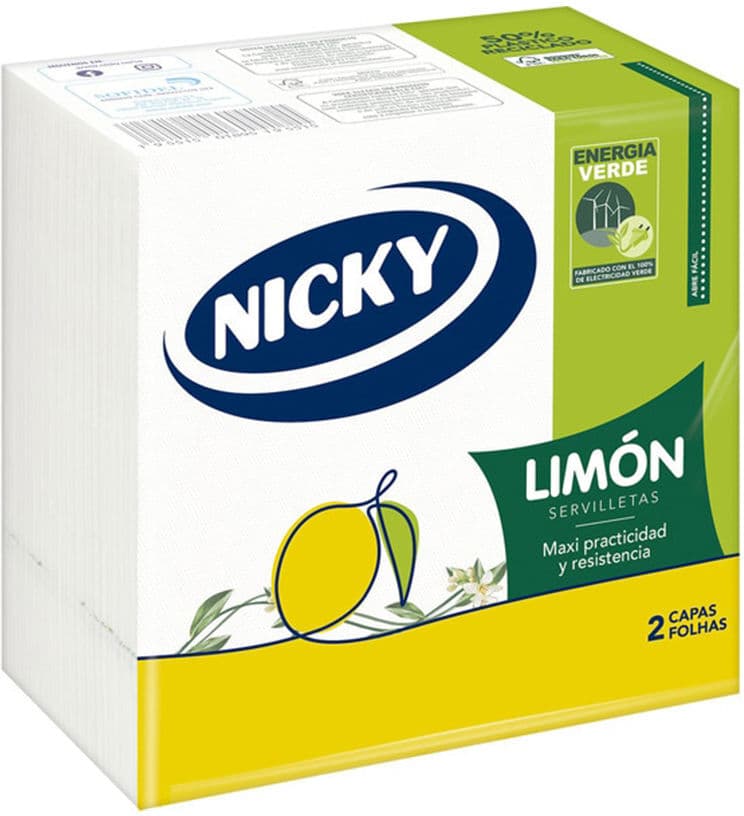 Nicky Serviettes Citron 33x33 2 épaisseurs 65 u