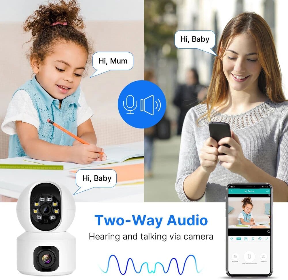 Hiseeu 2K 4MP PTZ IP Camera WIFI Wireless Smart Home Security Surveillance Camera Two-way Audio Indoor Baby Pet Monitor Camera