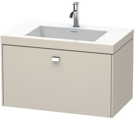 Duravit Brioso c-bonded Waschtisch mit Unterbau BR4601O1091, 80x48cm, Taupe/Chrom, 1 Hahnloch