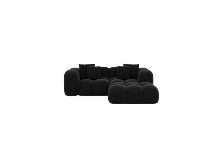 3-Sitzer Design Ecksofa „Alba Studio“ mit Samtbezug Samtbezug Schwarz BLOOMINGLOFT Collection