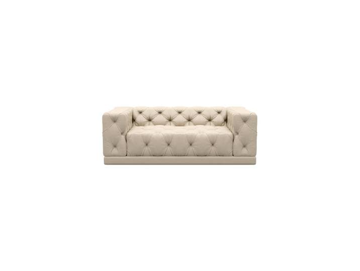 2-Sitzer Design Echtleder Sofa „Malika“ Echtleder Beige BLOOMINGLOFT Collection