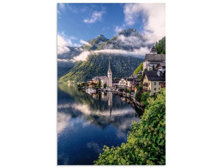 Wandbild ARTLAND Sommer in Hallstatt im Salzkammergut , blau (farbe bild(er): blau), B:60cm H:90cm, Alu Dibond, Bilder, Wandbild, als Alubild, Leinwandbild, Poster, Wandaufkleber in verschied. Grössen