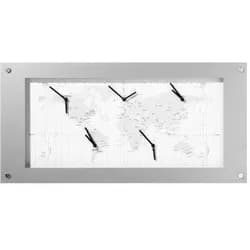 Nextime, Wanduhr, klok B1009065 Time Zone, 39x90 cm, White/ Silver
