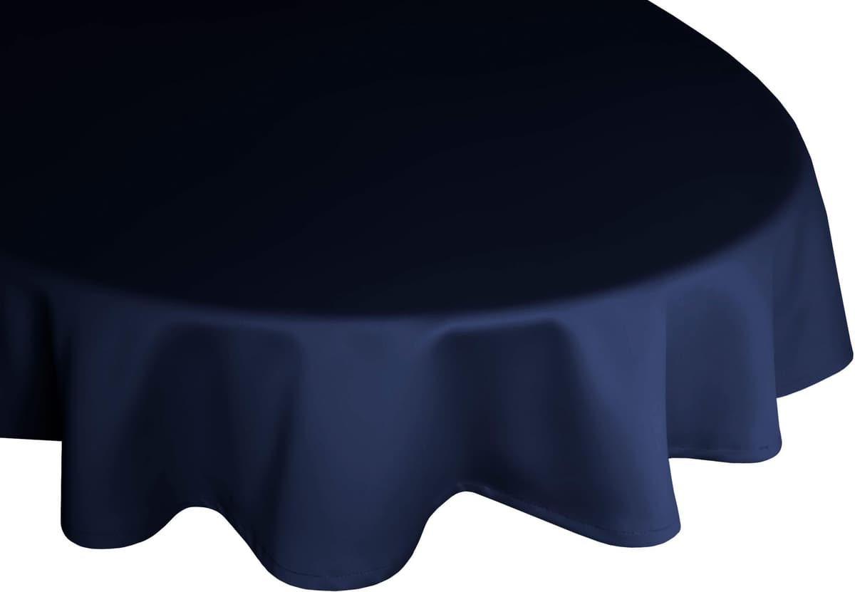 Tischdecke WIRTH "NEWBURY" Gr. 2, blau (nachtblau), B:130cm L:190cm, Baumwolle, Polyester, Tischdecken, Tischdecke, oval nachtblau B/L: 130cm x 190cm, 1 Stk., oval
