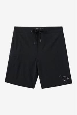 O'Neill s Hyperfreak Heat Solid Hawaii 20"" Board Shorts in Black, Size 42, Elastane/Polyester"