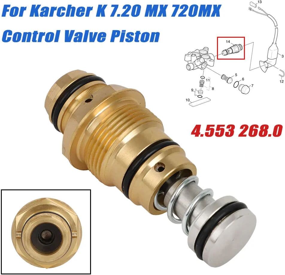 NONE 4.553 268.0 Control Valve Piston Control Piston For Karcher K 7.20 MX 720MX K 7.21MX  Stainless Steel